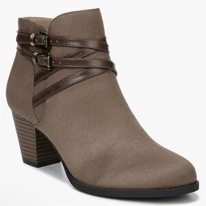 Life Stride Tan and Brown Heeled Boots